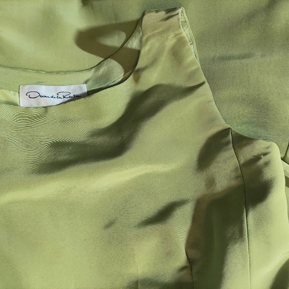 ♧$6,000 OSCAR DE LA RENTA GREEN SILK ELEGANT RUNWAY GOWN US S - Picture 13 of 15